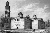 Zoom sur Eglise St Front à Périgueux vers 1840  - gravure reproduite et restaurée numériquement par © Norbert Pousseur