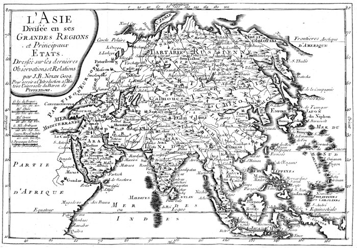 Asie vers 1750 - reproduction © Norbert Pousseur