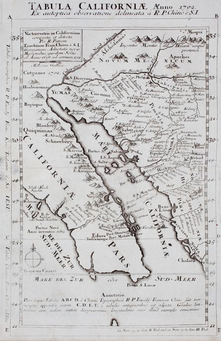 Le golfe de Californie en 1700 - reproduction © Norbert Pousseur