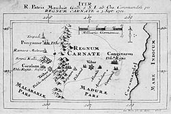 L'Inde et le royaume de Carnate en 1700 - reproduction © Norbert Pousseur