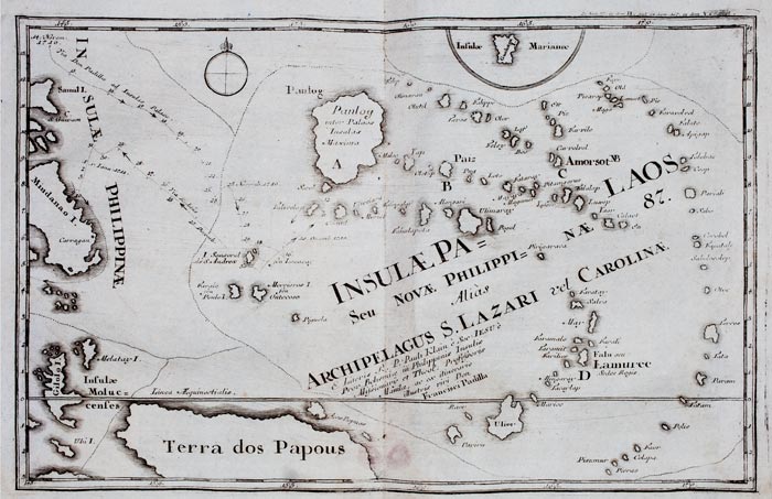 Les îles Carolines en 1700 - reproduction © Norbert Pousseur