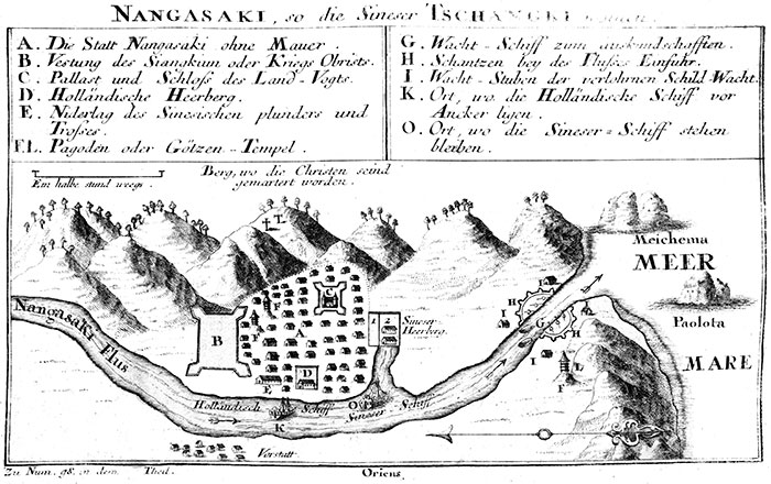 Nagasaki  en 1700 - reproduction © Norbert Pousseur