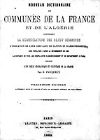 Retour page de titre communes de France de 1882 - reproduction Norbert Pousseur