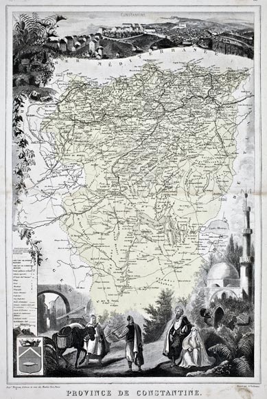 Carte de la province ou département de Constantine en 1883 - reproduction © Norbert Pousseur