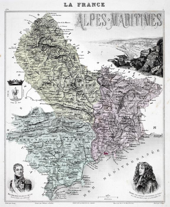 Carte des Alpes Maritimes - reproduction © Norbert Pousseur