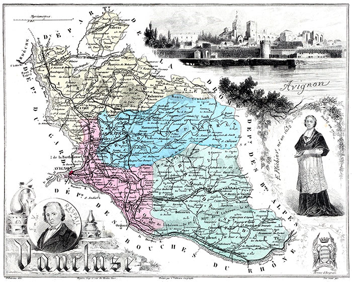 Carte du Vaucluse par Vuillemin - 1883