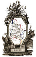 Zoom sur Carte succinte de la Drôme vers 1830 - gravure reproduite et restaurée numériquement par © Norbert Pousseur
