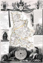 Zoom sur Carte de Levasseur du département de la Drôme en 1847 - gravure reproduite et restaurée numériquement par © Norbert Pousseur