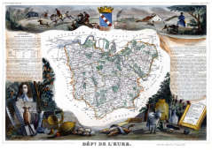 Zoom sur Carte de Levasseur du département de la Drôme en 1847 - gravure reproduite et restaurée numériquement par © Norbert Pousseur