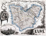 Zoom sur Carte du département de la Drôme en 1851 - gravure reproduite et restaurée numériquement par © Norbert Pousseur