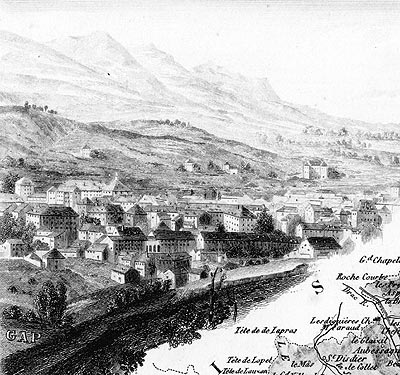 Carte des Hautes-Alpes des 1851 - gravure reproduite et restaurée numériquement par © Norbert Pousseur