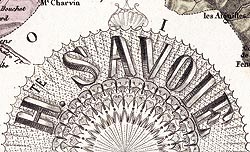 Titre de la carte de Haute Savoie en 1883 de Vuillemin