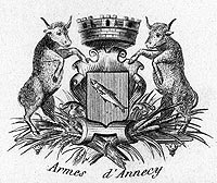Gravure des armes de la ville d'Annecy, en 1883