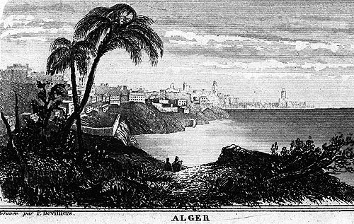 Gravure de la ville d'Alger, en 1883 - gravure reproduite et restaurée numériquement par © Norbert Pousseur