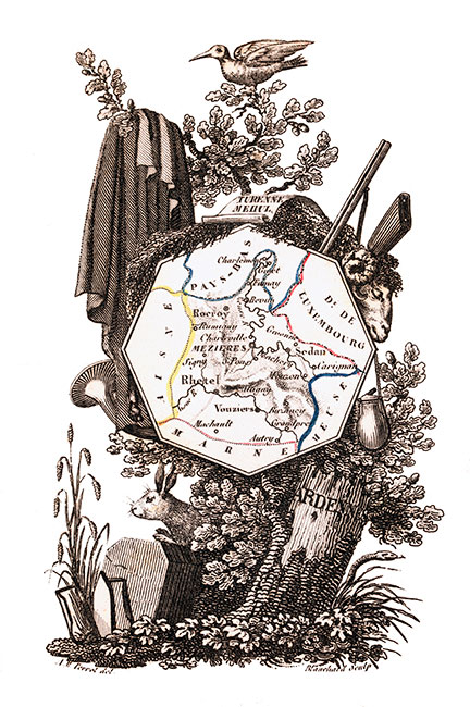 Les Ardennes terre de chasse, en 1835 - gravure reproduite et restaurée numériquement par © Norbert Pousseur