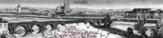Gravure de la ville de Tours, en 1883 - reproduction © Norbert Pousseur