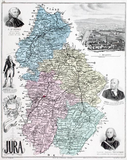 Carte du département du Jura