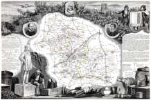 Zoom sur Carte par Levasseur de Loir et Cher en 1847 - gravure reproduite et restaurée numériquement par © Norbert Pousseur