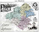 Zoom sur Carte du département de Loire inférieure en 1883 - gravure reproduite et restaurée numériquement par © Norbert Pousseur