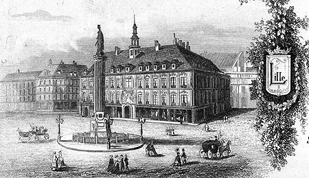 Gravure de la ville de Lille, en 1883, reproduction Norbert Pousseur
