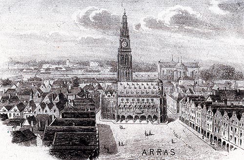Gravure de la ville d'Arras, en 1883 - reproduction © Norbert Pousseur