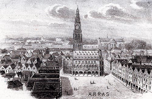 Gravure de la ville d'Arras, en 1883 - gravure reproduite et restaurée numériquement par © Norbert Pousseur