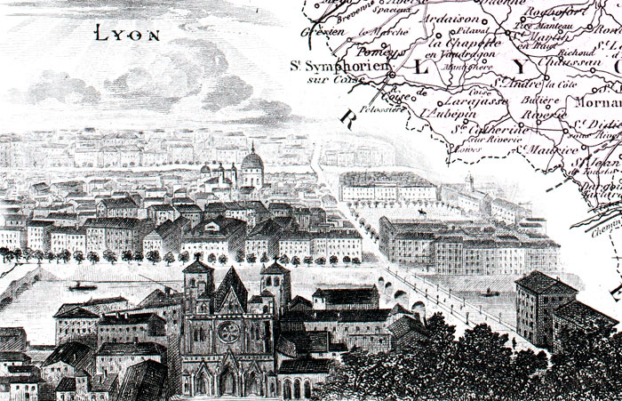 Gravure de la ville de Lyon, en 1883