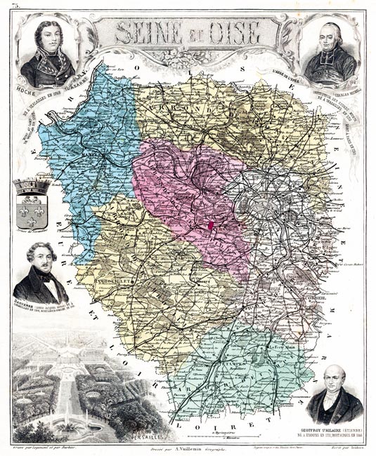 Carte du département de la Seine et Oise en 1883