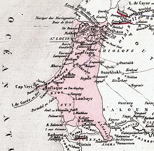 Carte du Sénégal en 1883
