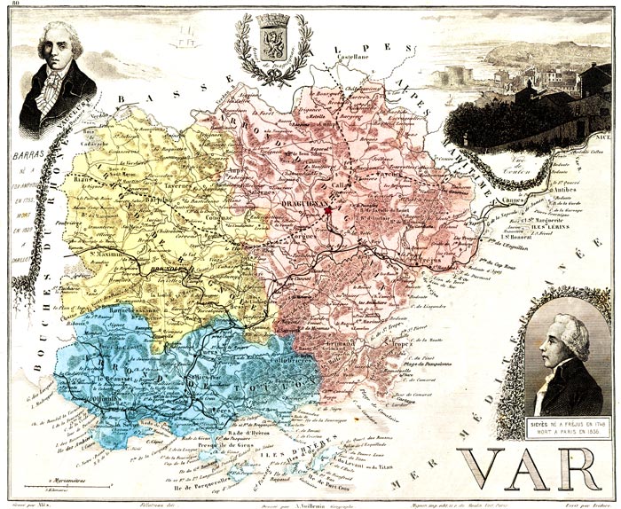 Carte du Var de Vuillemin - 1883
