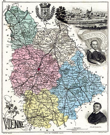 Carte de la Vienne de Vuillemin - 1883