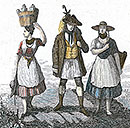 Costumes alsaciens vers 1830 - gravure reproduite et restaurée numériquement par © Norbert Pousseur