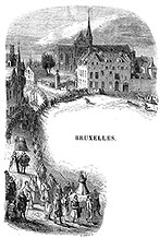 Pélérinage à Bruxelles vers 1840 - gravure reproduite et restaurée numériquement par © Norbert Pousseur