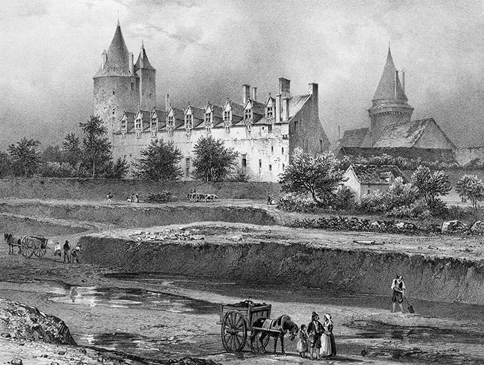 Le château de Blain - gravure reproduite et restaurée numériquement par © Norbert Pousseur