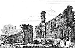 Ruines de l'amphithéâtre de Bordeaux - gravure reproduite puis restaurée numériquement par  © Norbert Pousseur