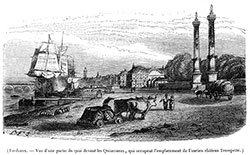 Quai de Bordeaux vers 1840 - gravure reproduite puis restaurée numériquement par  © Norbert Pousseur