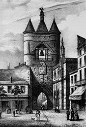 Hôtel de ville de Bordeaux vers 1840 - gravure reproduite puis restaurée numériquement par  © Norbert Pousseur