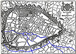 Plan de Bruxelles en 1740 - gravure reproduite et restaurée numériquement par © Norbert Pousseur