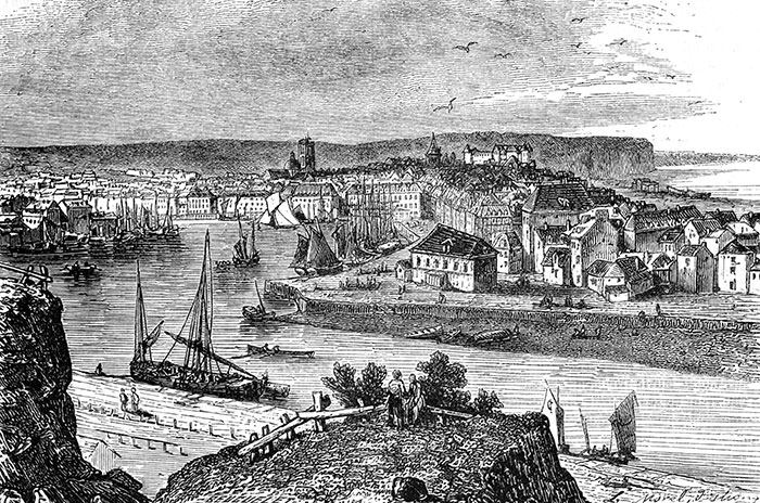 Dieppe par Morel-Fatio vers 1840 - gravure reproduite et restaurée numériquement par © Norbert Pousseur