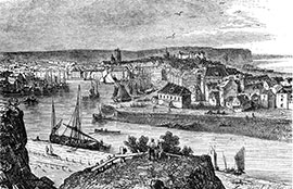 Dieppe par Morel-Fatio vers 1840 - gravure reproduite et restaurée numériquement par © Norbert Pousseur