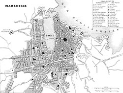 Plan de Marseille vers 1830 - reproduction © Norbert Pousseur