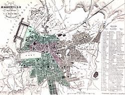 Imagette : Plan de Marseille de 1855 - reproduction © Norbert Pousseur