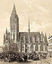 Pour zoom, église Notre-Dame de Caudebec par Félix Benoist - reproduction © Norbert Pousseur
