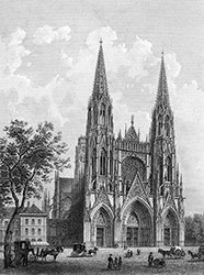 Eglise de Saint Ouen de Rouen vers 1840 - reproduction © Norbert Pousseur