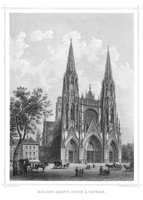 Eglise St Ouen de Rouen par Robbock - gravure reproduite et restaurée numériquement par © Norbert Pousseur