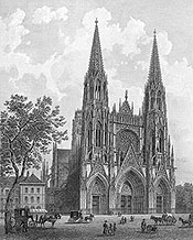 Zoom sur Eglise St Ouen de Rouen par Robbock - gravure reproduite et restaurée numériquement par © Norbert Pousseur