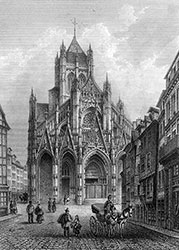 Eglise St Maclou de Rouen par Robbock - gravure reproduite et restaurée numériquement par © Norbert Pousseur