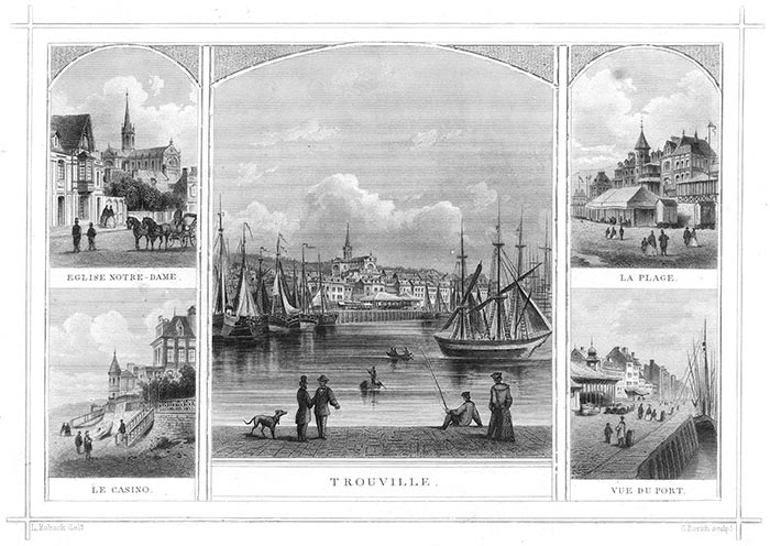 Vues de Trouville vers 1860 par Ludwig Robock - gravure reproduite et restaurée numériquement par © Norbert Pousseur