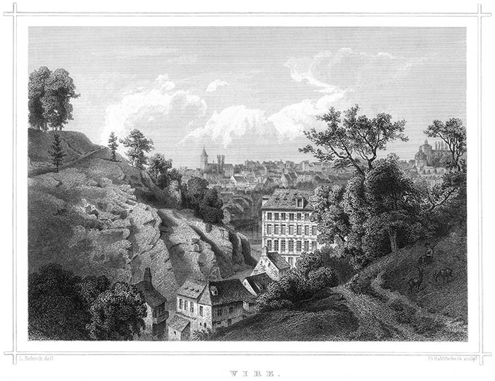 Vire vers 1860 par Ludwig Robock - reproduction © Norbert Pousseur