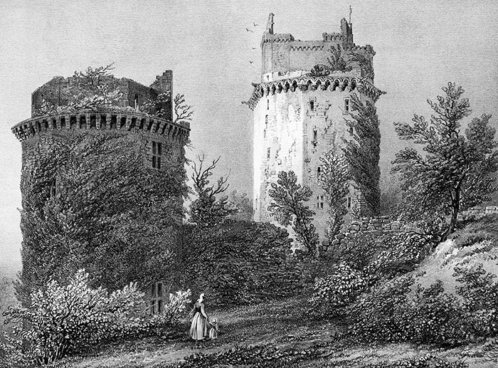 Château d'Elven - gravure reproduite et restaurée numériquement par © Norbert Pousseur